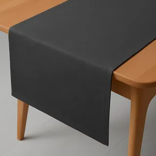 Leinen Optik Tischläufer Läufer Eckig 40 x 100 cm Grau Anthrazit Abwaschbar Wasserabweisend Fleckschutz Pflegeleicht mit Saumrand