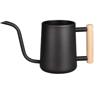 IMEEA 1L Gießkanne Zimmerpflanzen Indoor Giesskanne zimmerpflanzen kleine Watering can Schwarze Blumengießkanne mit langem Auslauf Holzgriff für Zimmerpflanzen Sukkulenten Bonsai