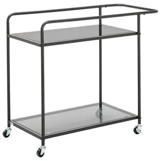 Mid.you Servierwagen , Schwarz , Metall, Kunststoff, Glas , Rollen , 71x69x38 cm , Fsc , Esszimmer, Barmöbel, Barwagen
