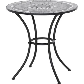 Siena Garden Bistrotisch Ø 60 x 70 cm matt schwarz/dunkelgrau