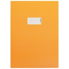 HERMA 19747 Heftumschläge A4 Karton Orange, 10 Stück, Hefthüllen mit Beschriftungsfeld aus stabilem & extra starkem Papier, Heftschoner Set für Schulhefte, farbig