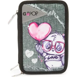 GoPOP 8056379191230, Hartschalenetui für Stifte, Polyester, Schwarz, Grau, Pink, Weiß, Abbildung, 900 D, Reißverschluss - Schwarz, Grau, Rosa, Weiß