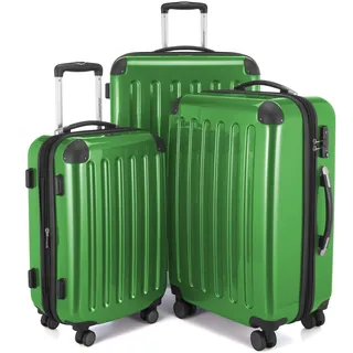Hauptstadtkoffer Alex - 3er Kofferset - Handgepäckskoffer 55 cm, mittelgroßer Koffer 65 cm + großer Reisekoffer 75 cm, Hartschale ABS+PC, TSA, Grün