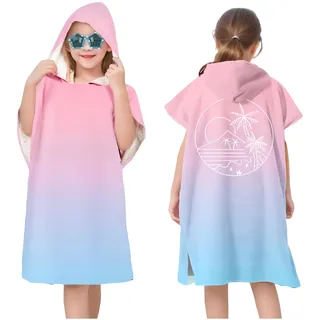 Proumhang Kinder Surf Poncho Badeponcho Mikrofaser Bademantel Strandtuch Frottee Wechselmantel Wassersport Poncho Mädchen Jungen 60 cm x 70 cm