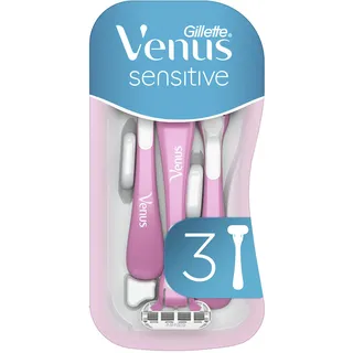 Gillette Venus Sensitive Einwegrasierer Damen, 3 Damenrasierer mit Komfortklingen, dermatologisch getestete Rasierer für empfindliche Haut
