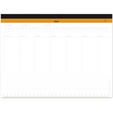 Rhodia 194040C - Schreibunterlage mit Wochenkalender, Leinenrücken, 60 Blatt mikroperforiert, DIN A4+ 29,7x22,2 cm, 80g, 1 Stück