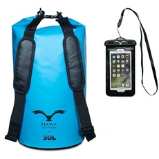 HAWK Outdoors Dry Bag - Rucksack Wasserdicht • schwimmfähig • gepolsterte Schulter-Gurte • inklusive Handy-Hülle • 30L 20L 10L
