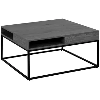 Mid.you Couchtisch , Schwarz, Eschefarben , Metall, Holzwerkstoff , quadratisch , 80x40x80 cm , Reach , offenes Fach , Wohnzimmer, Wohnzimmertische, Couchtische, Couchtische eckig
