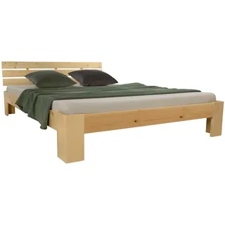 Homestyle4u Holzbett natur Holz, Kiefer, 120x200 cm Schlafzimmer, Betten