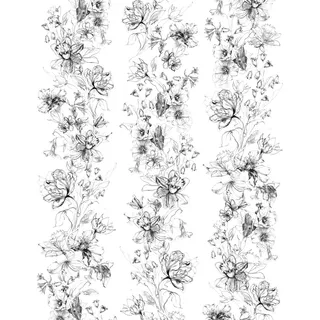 Marburg Vliestapete Blumen Crushed-Optik Modern 270 cm x 210 cm Schwarz