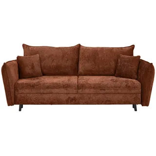 Carryhome Schlafsofa , Terracotta , Textil , Buche , massiv , Füllung: Silikon,Silikon , 238x99x108 cm , Made in Eu , Liegefunktion, Schlafen auf Sitzhöhe, Rücken echt , Wohnzimmer, Sofas & Couches, Schlafsofas, Sonstige Schlafsofas