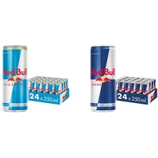 Red Bull Energy Drink, 24 x 250 ml, Dosen Getränke 24er Palette, OHNE PFAND + Red Bull Sugarfree, Energy Drink, 24 x 250 ml, Dosen Getränke 24er Palette, OHNE PFAND