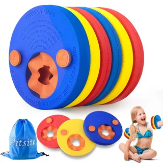 6er Schwimmscheiben für Kinder 3-6 Jahre & Babys ab 1 Jahr–Eva Schwimmhilfe–Sichere Schwimmflügel für Kleinkinder & Babys zum Schwimmenlernen, Bunt