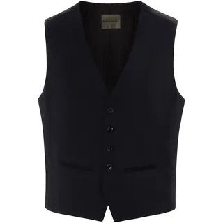 Anzugweste BENVENUTO. "ENZO", Herren, Gr. 52, blau (dunkelblau), Obermaterial: 100% Wolle WO. Futter: 100% Viskose CV., modern fit, V-Ausschnitt, Westen Anzugweste, mit Doppelpaspeltaschen