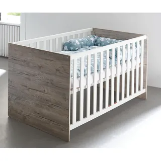 Arthur Berndt Babybett Bente 70 x 140 cm weiß / Eiche sand nb, flachgitter),