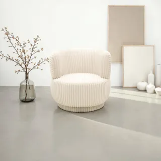 DOMO collection Loungesessel Bruges drehbar Polyester 76 x 71 x 76 cm Beige