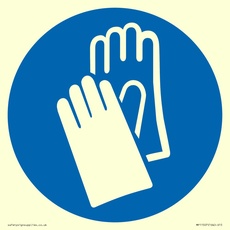Custom Mandatory: Wear protective gloves Schild – 150 x 150 mm – S15