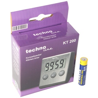 Technoline Edelstahl Digital Küchentimer, Timer mit Alarm, up und down Funktion, Ständer, Magnet