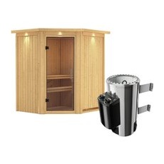 KARIBU Sauna »Tuckum«, inkl. 3.6 kW Saunaofen mit integrierter Steuerung, für 3 Personen - beige