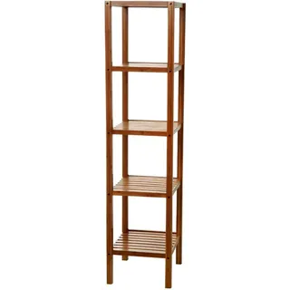 Eisl "Bambus", Bambus, Badregal, schmal mit 5 Ablagefächern, 34 cm breit,