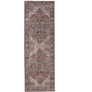 benuta Vintage-Läufer George waschbar 80x240 cm , Multicolor, Beige , Kunststoff , Vintage , Rechteckig , 80x240 cm , Oeko-Tex® Standard 100 , in verschiedenen Größen erhältlich, rutschfeste Unterfläche, waschbar , Teppiche und Böden, Teppiche, Teppichläufer, Läufer