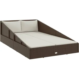 vidaXL Gartenbett Braun 110x200 cm Poly Rattan - Braun
