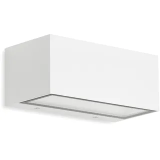 Telefunken Außenwandleuchte Glas Metall 9,1 cm IP44 12 W weiß