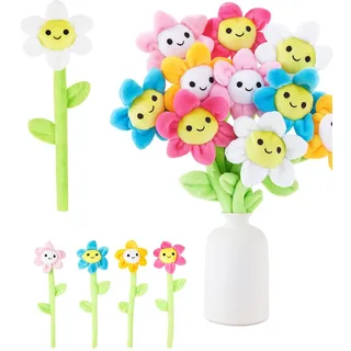 Plüsch Blumen Stoffblumen Blumenstrauß lustige Plüsch Pflanze Stoff Blumen für Kinder Geschenkidee Mädchen (10 Stück)