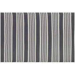 Beliani Outdoor-Teppich Delhi 180/120 cm , Schwarz , Kunststoff , Gestreift , Rechteckig , 120x180 cm , Teppiche und Böden, Teppiche, Outdoorteppiche