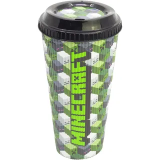 Stor Minecraft Kaffeebecher to go 790ml - Wiederverwendbarer Thermobecher mit Auslaufsicherem Deckel, BPA-frei Polypropylen, Fur Heisse und Kalte Getranke