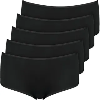 Nur Die 5er Pack Hipster Slip Mehrfarbig aus Baumwolle Stretch Unterwäsche Unterhosen Basic Mehrpack Damen, schwarz, L