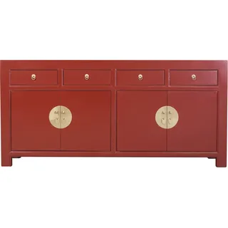 Fine Asianliving Chinesische Kommode chinesisches Sideboard chinesischer Schränke China Möbel Schrank Orientalischer Asiatischer 180x85x40 - Rot