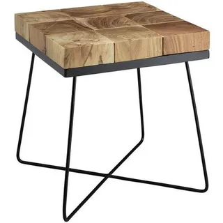 Wohnling Beistelltisch Zari Beige Akazie 45 x 45 x 51 cm