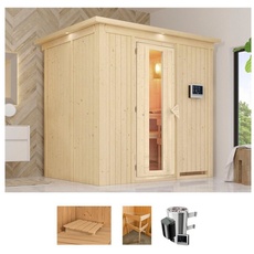 Bild Sauna »Bellin«, (Set), 3,6-kW-Plug & Play Ofen mit ext. Steuerung beige