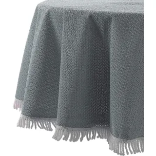 BEAUTEX Gartentischdecke wetterfest eckig 130x180 Tischdecke Fransen | Weichschaum, pflegeleicht, strapazierfähig, angenehme Haptik, mit Fransen, robust für Terrasse, Balkon, Garten und Camping