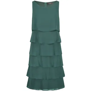 Cocktailkleid VERA MONT "Cocktailkleid mit Volant", Damen, Gr. 48, EURO, grün (schwarz emerald), Obermaterial: 100% Polyester PES., Kleider Cocktailkleid