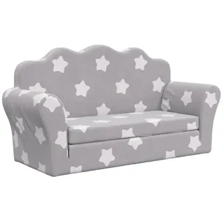 vidaXL Schlafsofa 2-Sitzer Hellgrau mit Sternen Weicher Plüsch