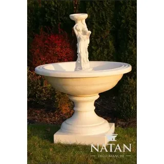 Zierbrunnen Springbrunnen Dekoration Skulptur Brunnen Garten Fontaine Teich Neu - Weiß