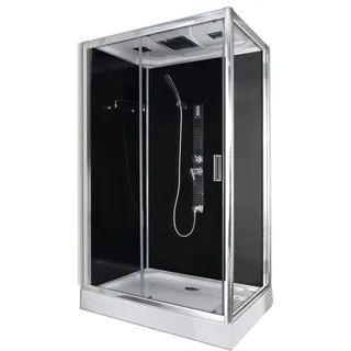 SANOTECHNIK Trend 3 Komplettdusche mit Schiebetür 80 x 215 cm grau Sicherheitsglas