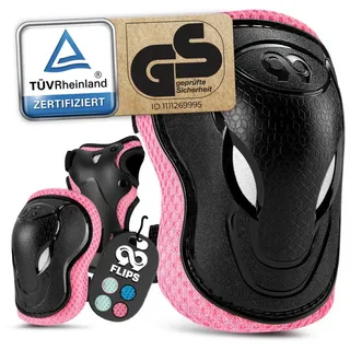 99flips Knieschoner Kinder mit GS [6er Set] - GRIND - XS Pink - Schoner Inliner Kinder - Knieschützer Protektoren mit Knie- und Ellenbogenschützer - Schützer Protektoren Inliner