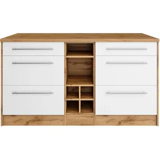 kochstation Unterschrank Kücheninsel KS-Wien 153 x 100 x 85 cm Weiß