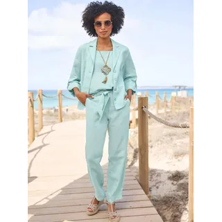 Jackenblazer HEINE "Blazer", Damen, Gr. 36, grün (kalkmint), 70% Lyocell, 30% Leinen, Blazer Jackenblazer