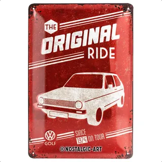 Nostalgic-Art Retro Blechschild, Volkswagen Golf – TheOriginalRide–VWBusGeschenk-Idee,ausMetall,Vintage-DesignzurDekoration,20x30cm
