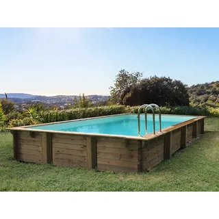 Holzpool-Set rechteckig "Sunrise" - 8,20 x 5,20 x 1,44 m