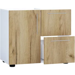 VCM Waschbeckenunterschrank Flandu 61 x 51 x 32 cm Honigeiche/Weiß