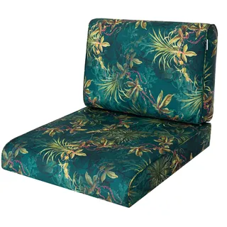 Bjird Sesselkissen, Kissen für Rattanmöbel, Sitzkissen & Rückenkissen, Sitzkissen für Sessel / Stühle - Indoor & Outdoor - Anti-Rutsch - 70x70 cm, Grünes Gras