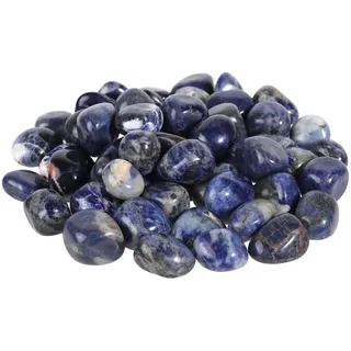 KYEYGWO 1 Pfund Unregelmäßiger Natürlicher Polierter Stein Trommelsteine Reiki Krytsal Edelstein Für DIY Gartendekoration Heimdekorationn, Sodalith