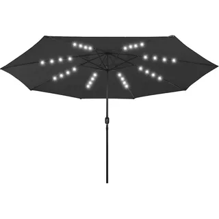 vidaXL Sonnenschirm mit LED-Beleuchtung 400 cm Schwarz - Schwarz