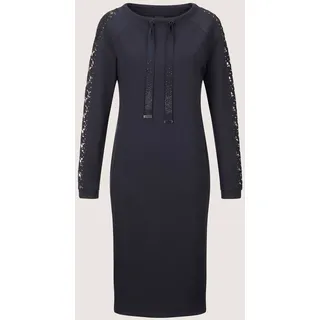 Sommerkleid MADELEINE "Jerseykleid Stretch-Kleid mit Spitze und Strass", Damen, Gr. 38, N-Gr, blau (marine), Obermaterial: 55% Polyester PES. 38% Viskose CV. 7% Elasthan EL., Modern, normal, U-Boot-Ausschnitt, Kleider Sommerkleid, Jerseykleid mit Spitze und Strasssteindeko