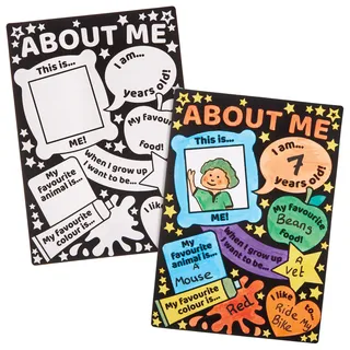 Baker Ross FN116 Über mich Poster Klasse Pack – 10er-Pack, Schulbedarf, Lehrmittel und Lernhilfen für Klassenzimmer